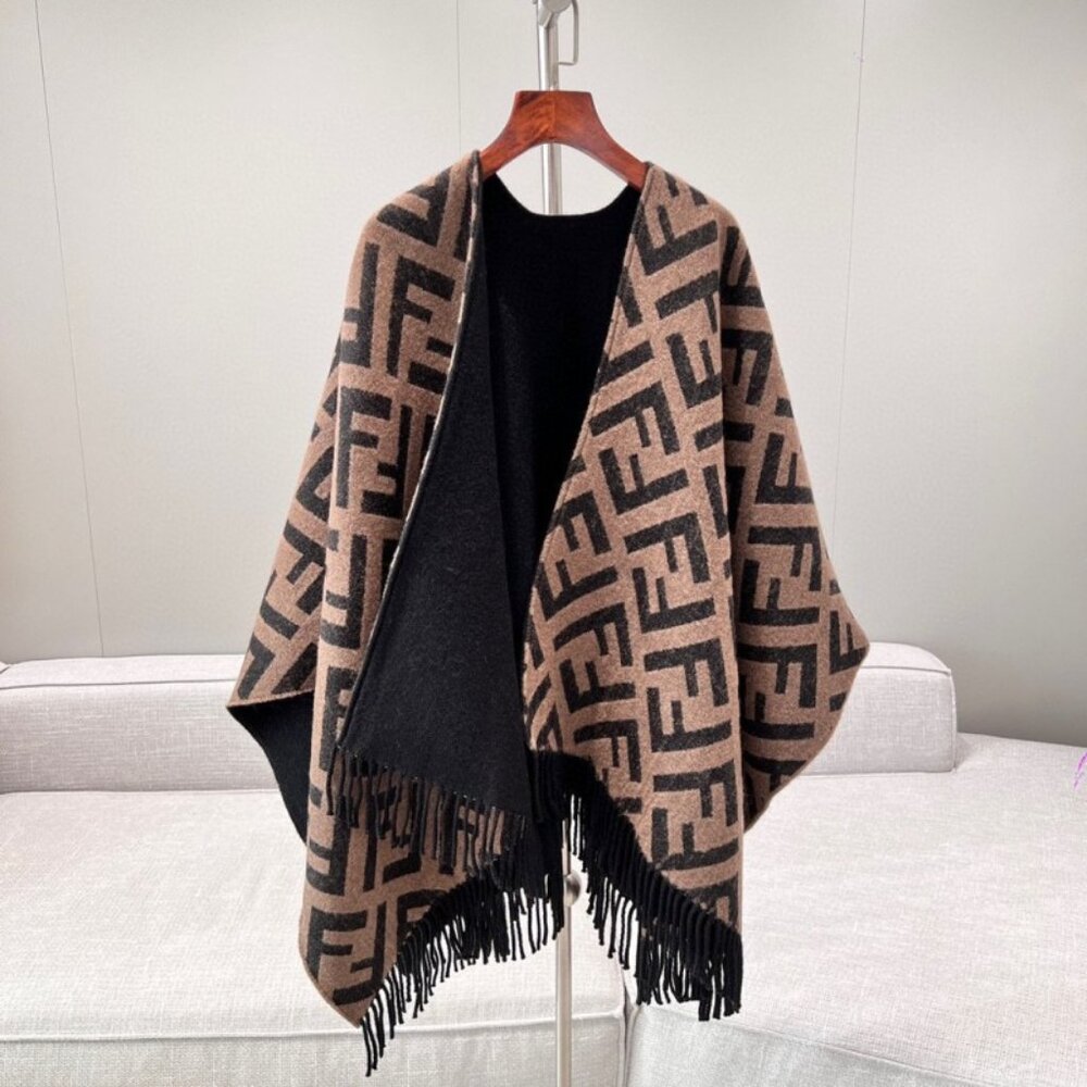 Fendi Reversible Wool-Blend Cape